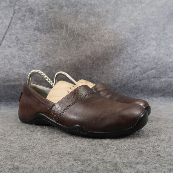 Ahnu Shoes Womens 7 Slip On Loafer Classic Leather Comfort Classic Active Brown - Picture 1 of 15